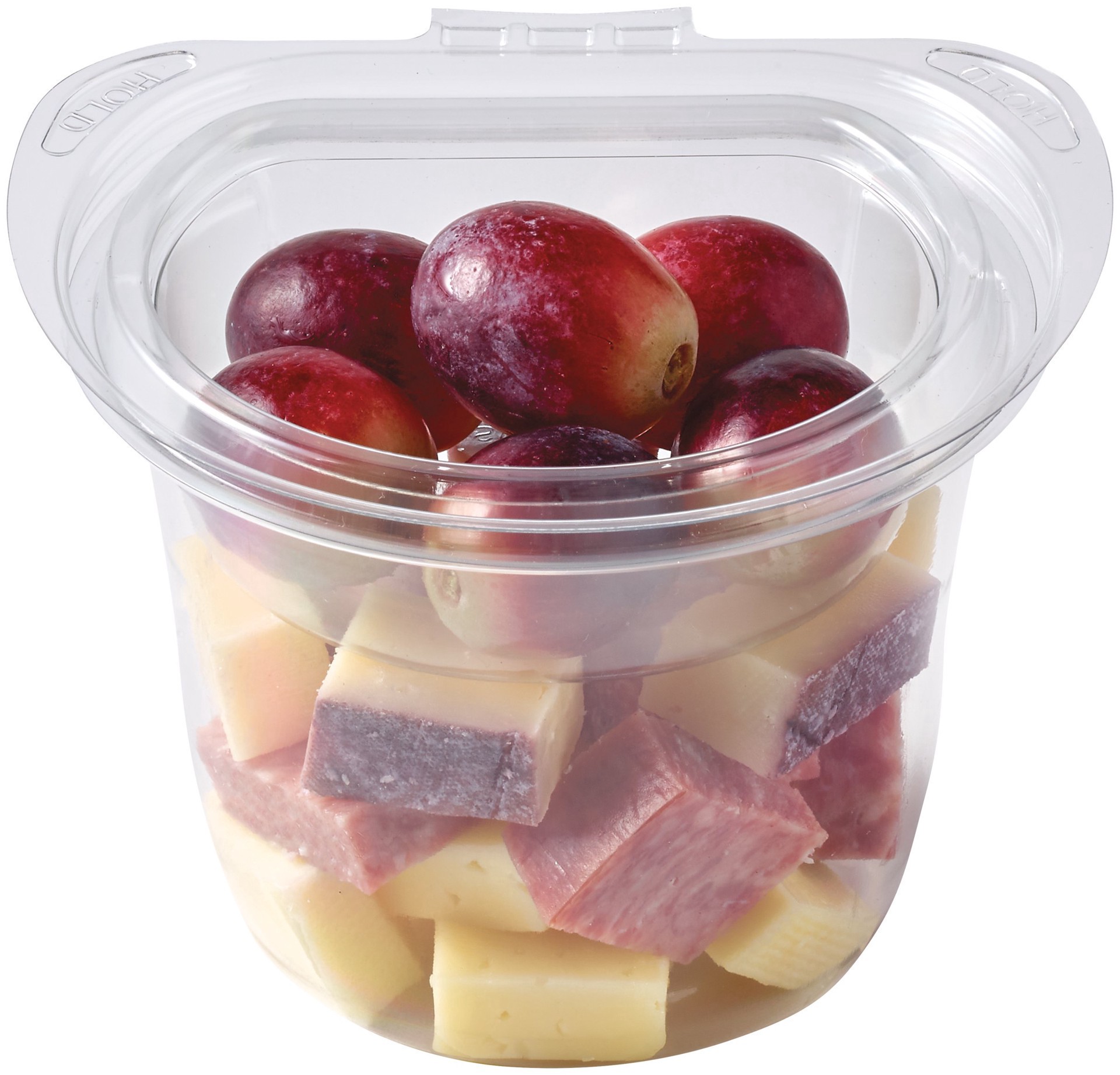 slide 1 of 1, Meal Simple by H-E-B Snack Cup - Uncured Salami, Cheese & Grapes, 1 ct