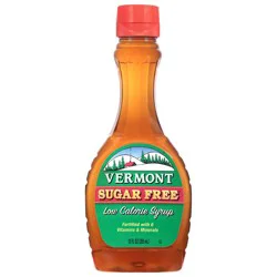 Vermont Sugar Free Low Calorie Syrup, Fortified with Vitamins, 12 fl oz