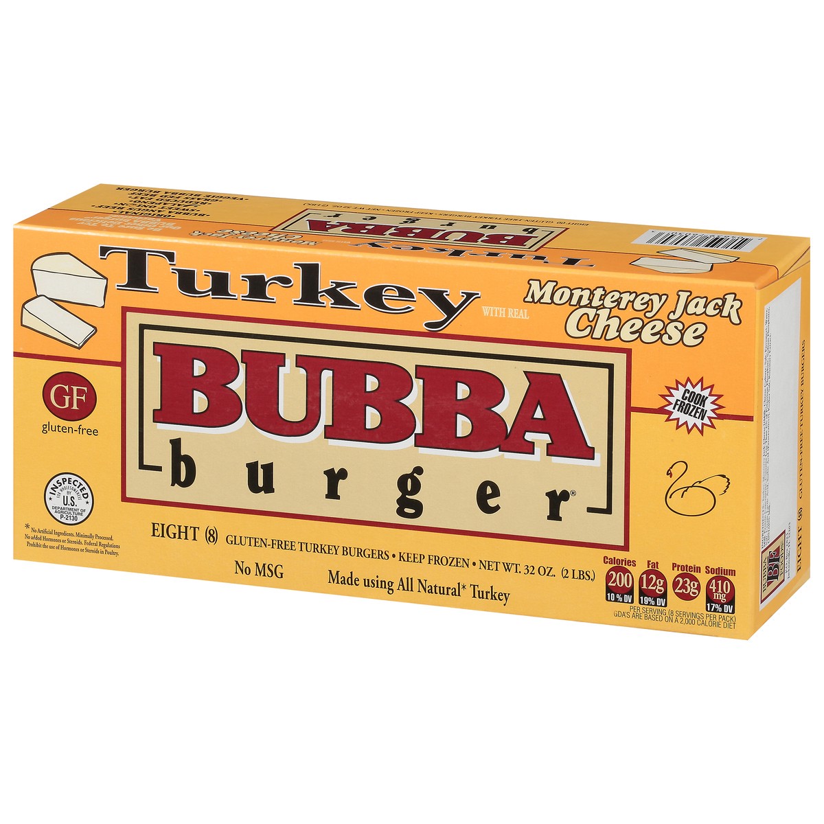 slide 5 of 9, BUBBA Burger Turkey with Monterey Jack Cheese Burgers 8 ea, 8 ct