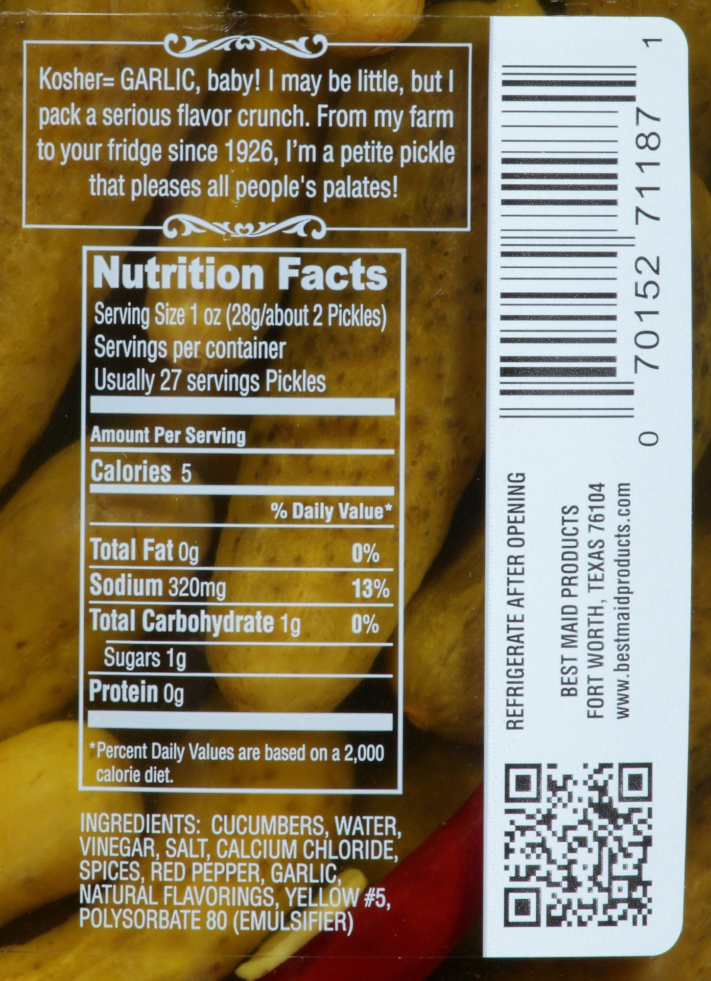 slide 4 of 5, Best Maid Baby Kosher Pickles, 46 oz