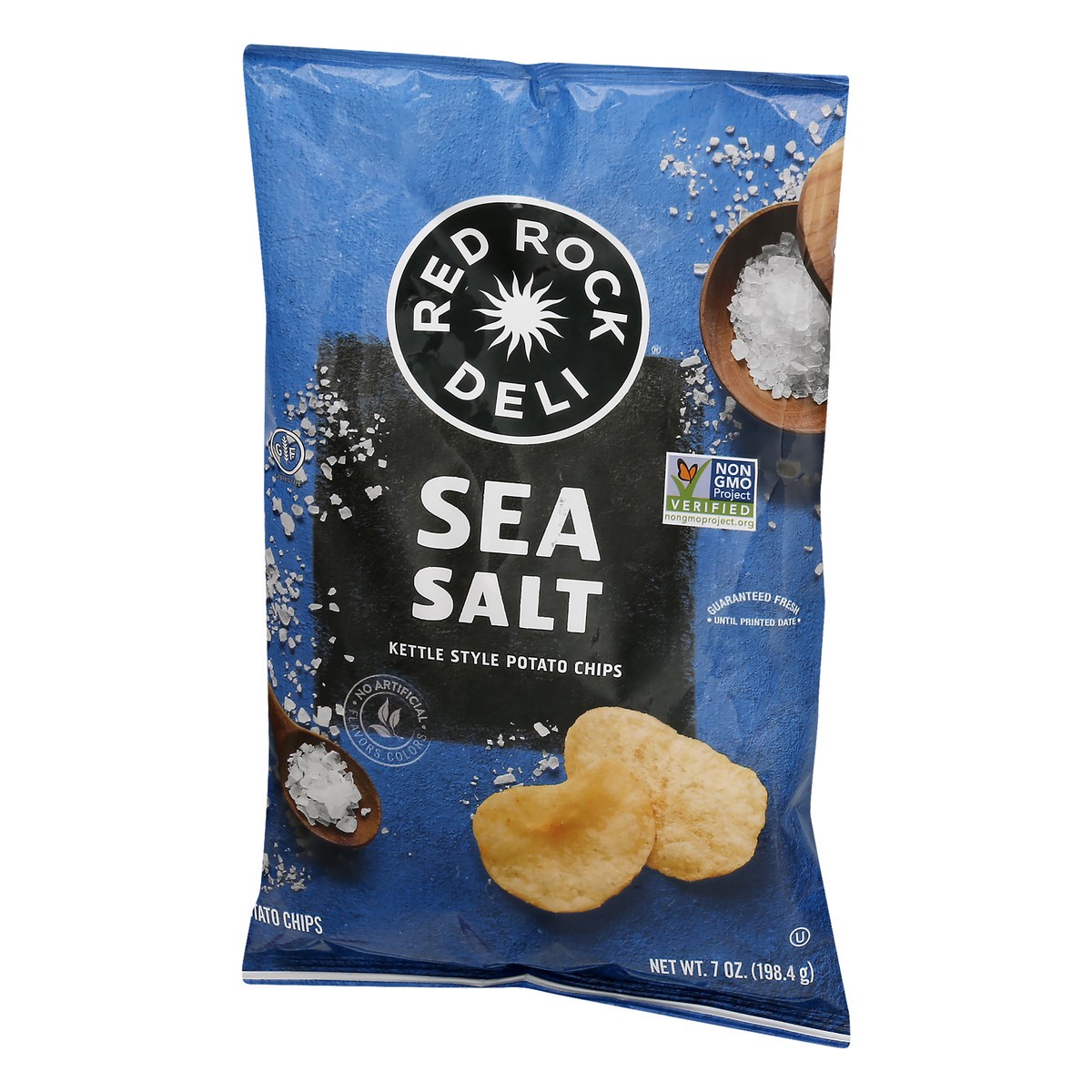 slide 2 of 10, Red Rock Deli Kettle Style Sea salt Potato Chips 7 oz, 7 oz