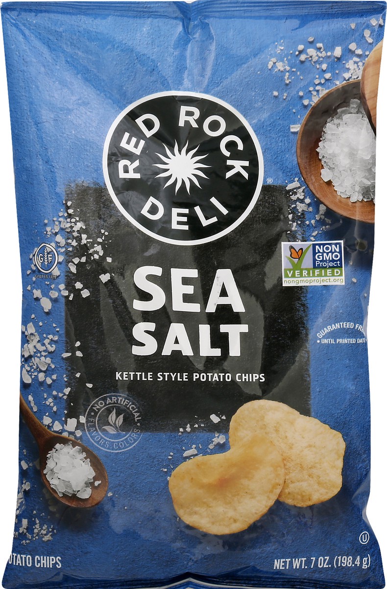 slide 8 of 10, Red Rock Deli Kettle Style Sea salt Potato Chips 7 oz, 7 oz