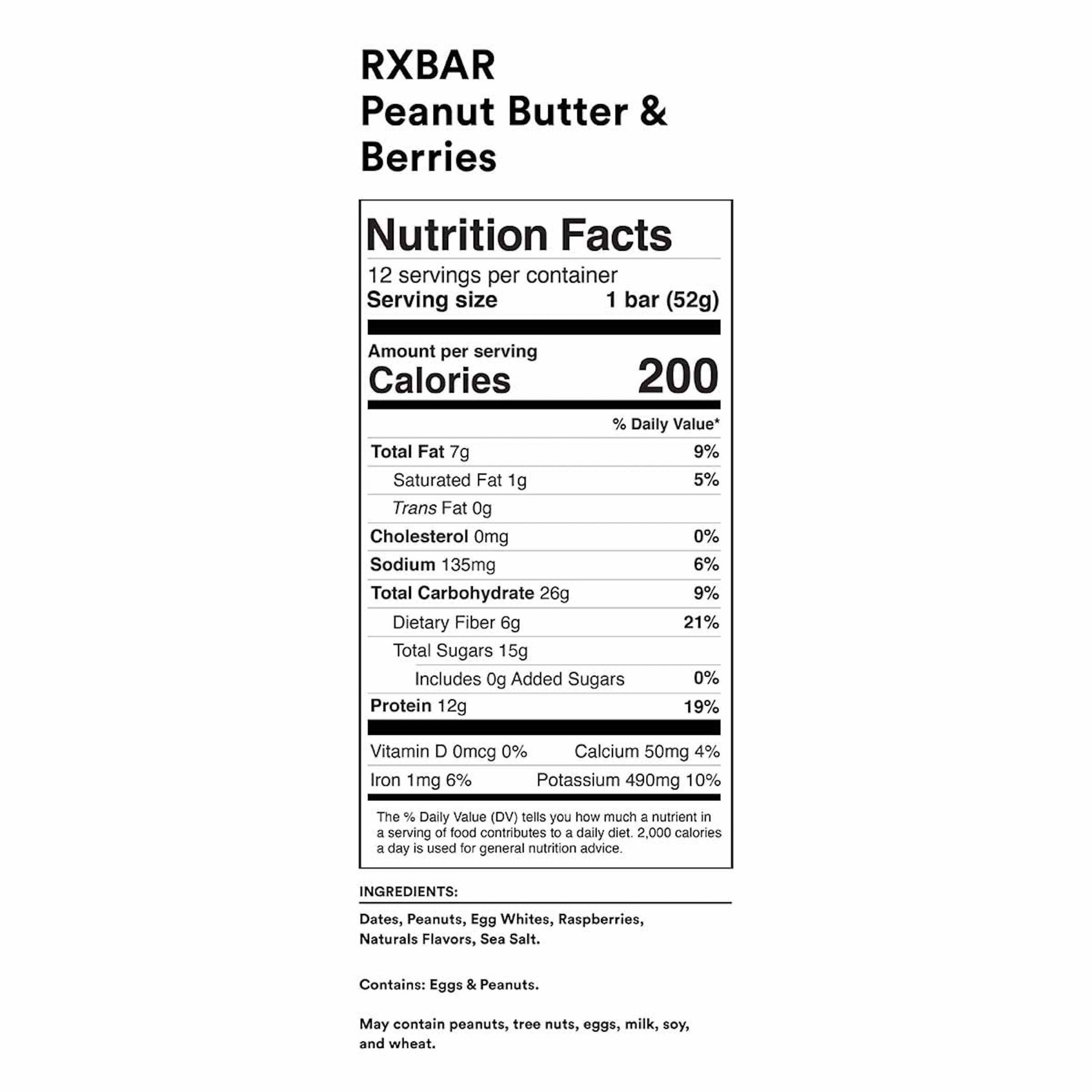 slide 2 of 5, RXBAR Protein Bar, Peanut Butter & Berries, 22 oz, 12 Count, 22 oz