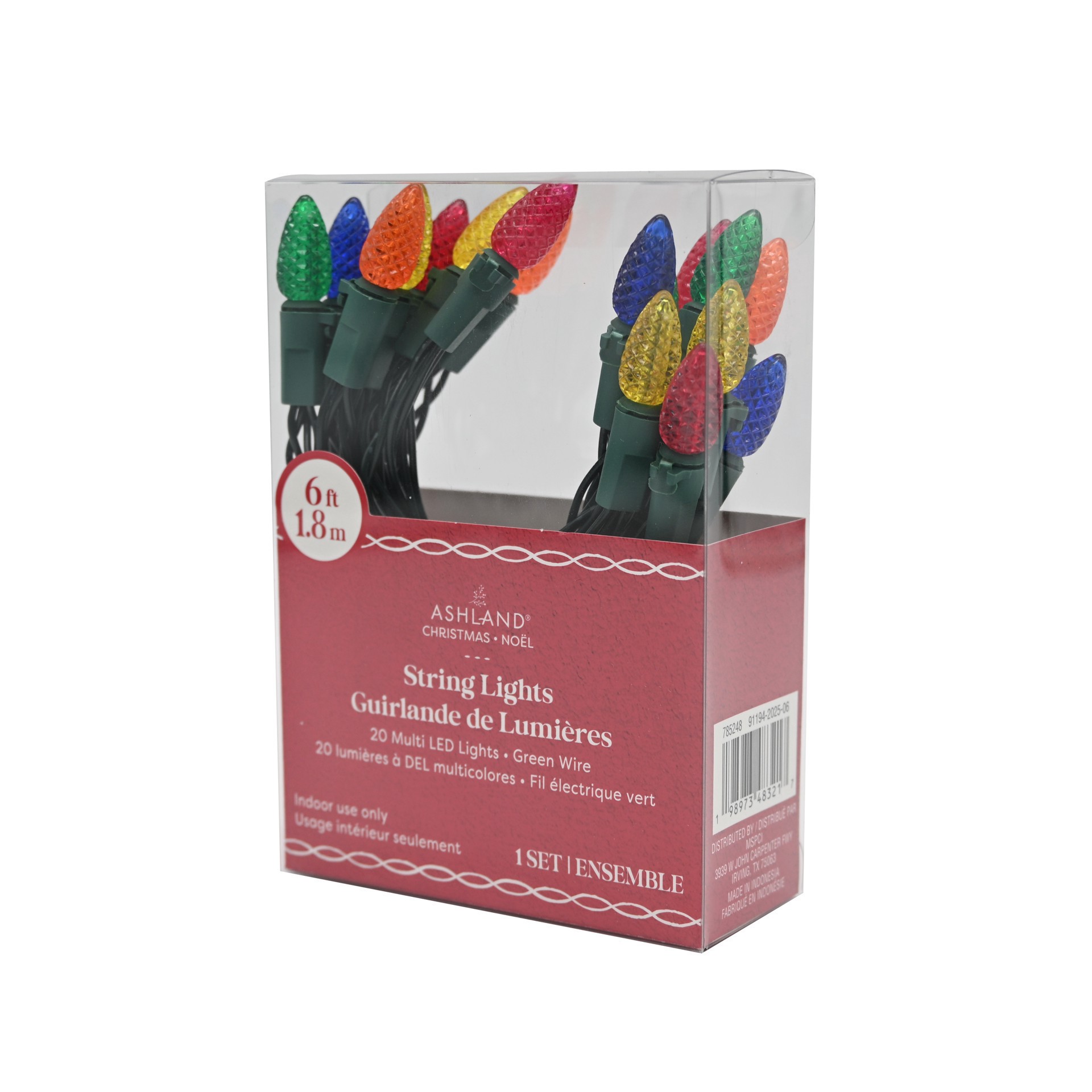 slide 2 of 3, 20ct. Multicolor Led Vintage-Style String Lights On Green Wire By Ashland, 20 ct