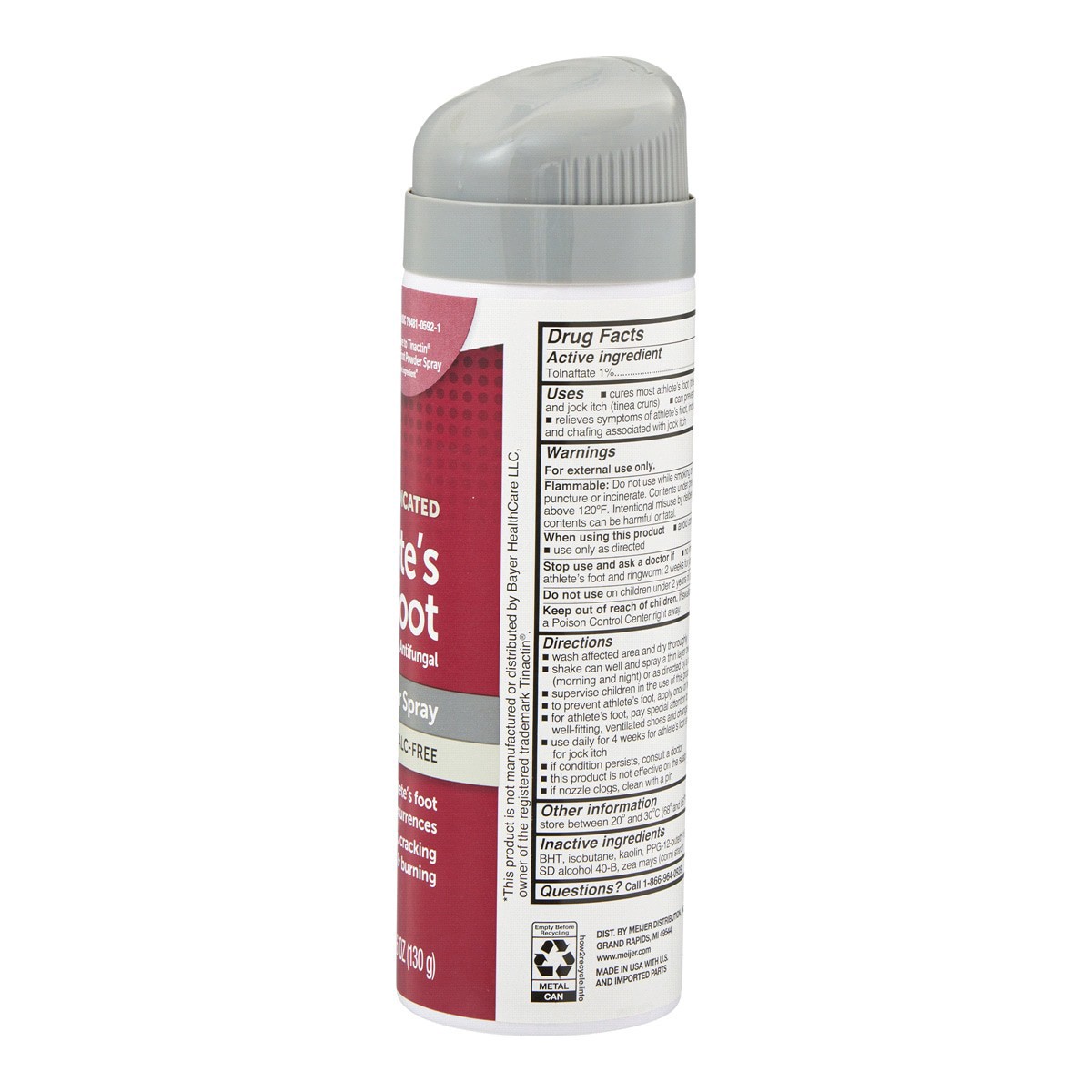 slide 2 of 29, Meijer Tolnaf Powder Foot Spray, 4.6 OZ    