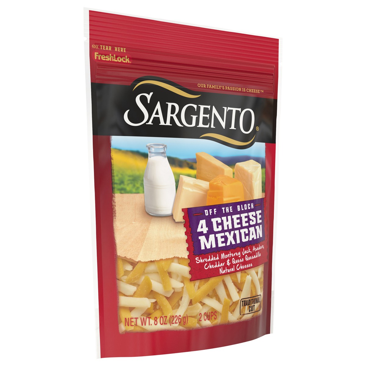 slide 5 of 9, Sargento Shredded 4 Cheese Mexican Natural Cheese, Traditional Cut, 8 oz., 8 oz