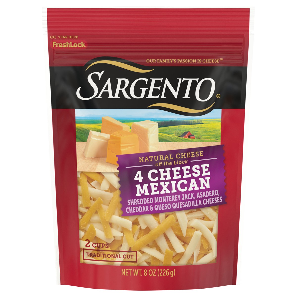 slide 1 of 9, Sargento Shredded 4 Cheese Mexican Natural Cheese, Traditional Cut, 8 oz., 8 oz