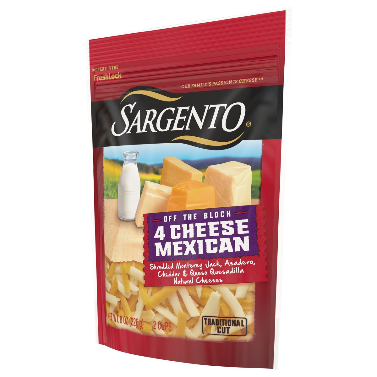 slide 3 of 9, Sargento Shredded 4 Cheese Mexican Natural Cheese, Traditional Cut, 8 oz., 8 oz