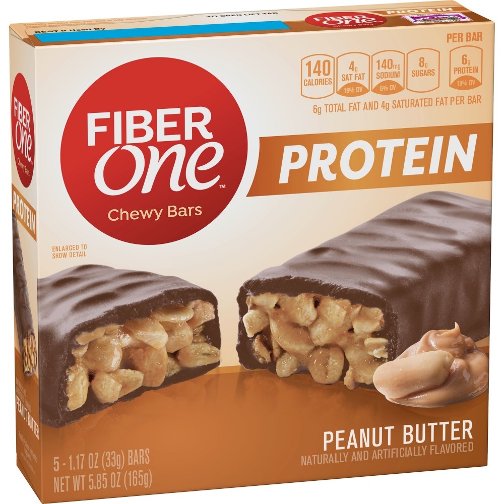slide 2 of 3, Fiber One Chewy Bars Protein, Peanut Butter, 5 ct