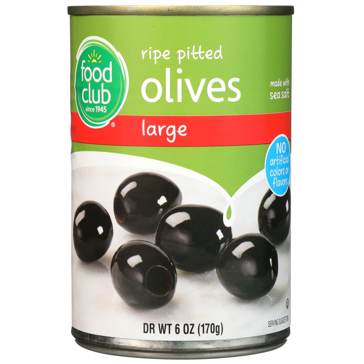 slide 8 of 9, Food Club Large Pitted Olives, 6 oz