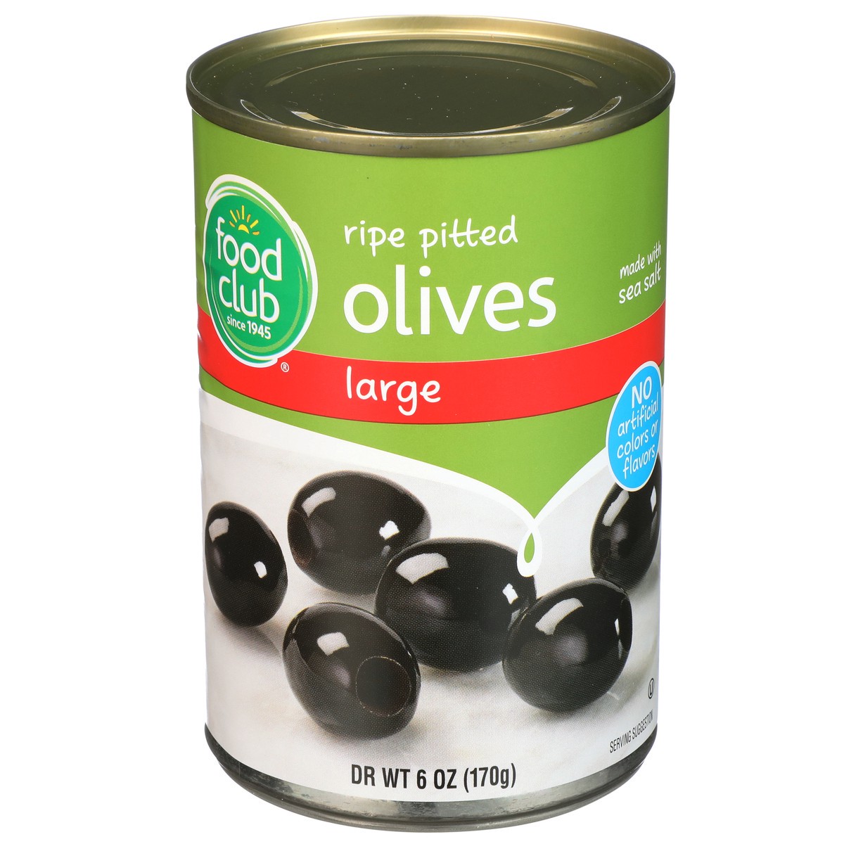 slide 1 of 9, Food Club Large Pitted Olives, 6 oz