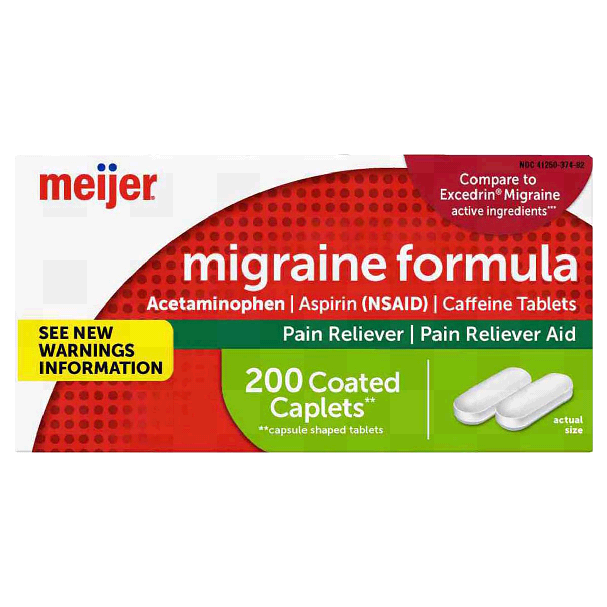 slide 1 of 5, Meijer Migraine Formula, 200 ct