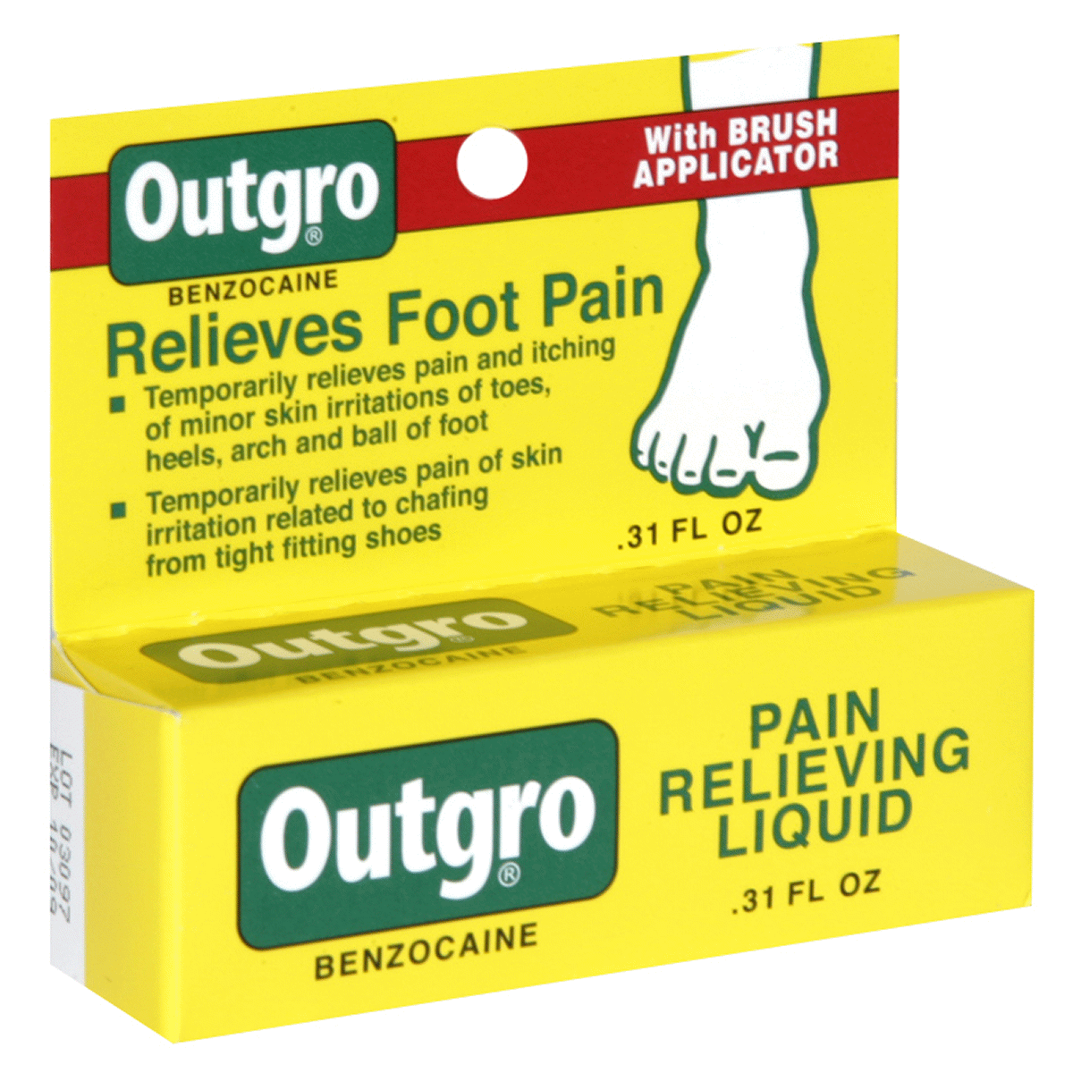 slide 1 of 1, Prestige Brands, Inc. Outgro Benzocaine Pain Relieving Liquid, 0.3 oz