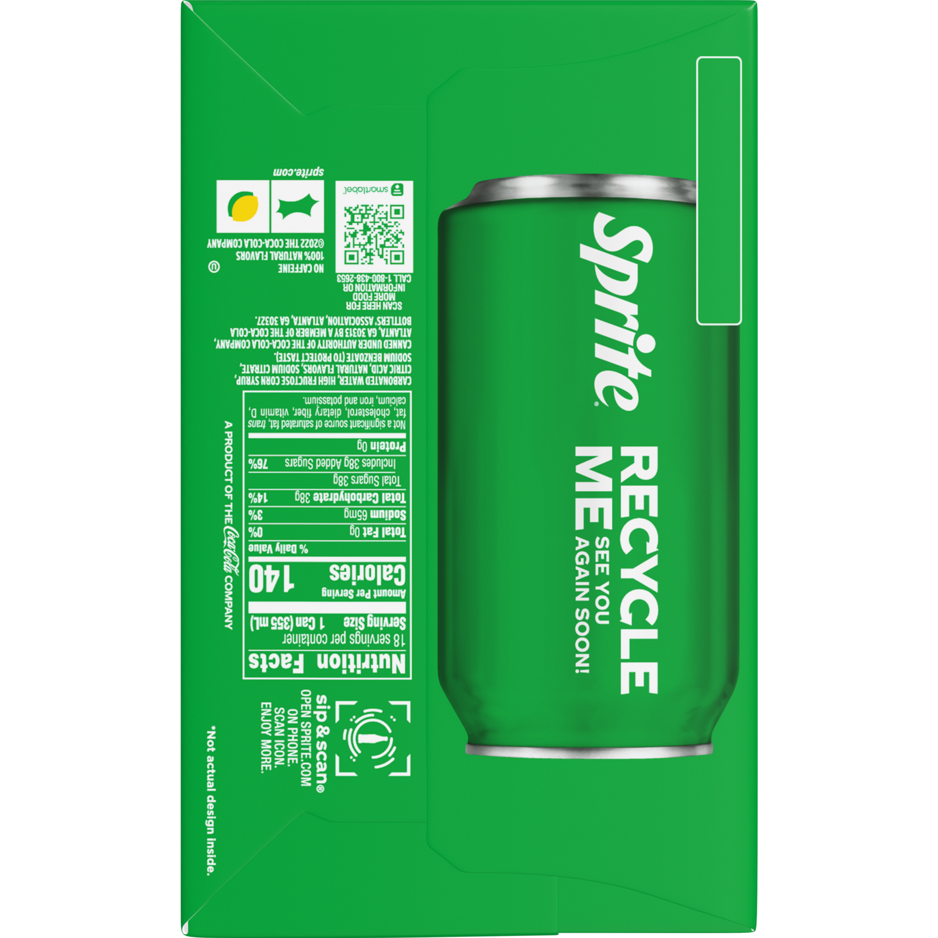 slide 2 of 5, Sprite Cans- 18 ct, 18 ct