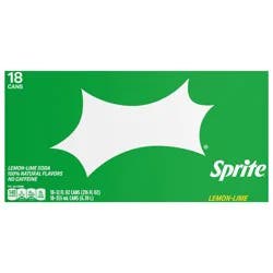 Sprite Lemon Lime Soda Pop Soft Drink, 12 fl oz, 18 Pack