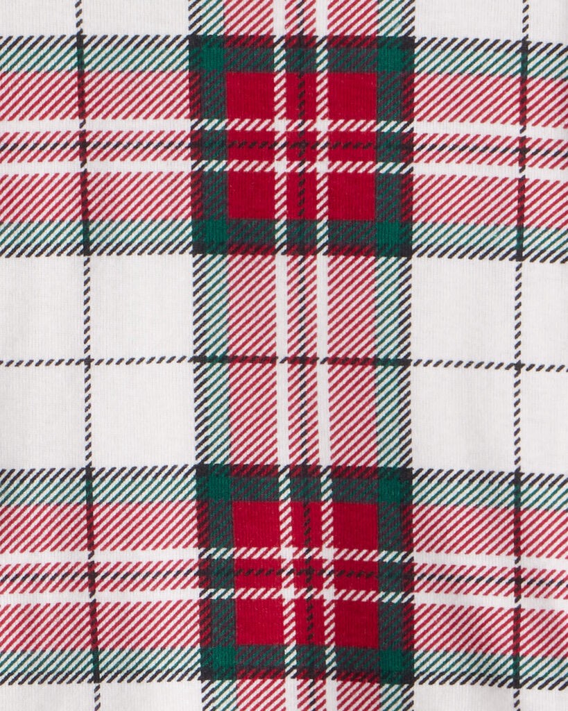 slide 2 of 2, Carter's Toddler Plaid Print 100% Cotton Long-Sleeve Snug Fit 2-Piece Pajamas - Red/Green Multi 2T, 2 pc