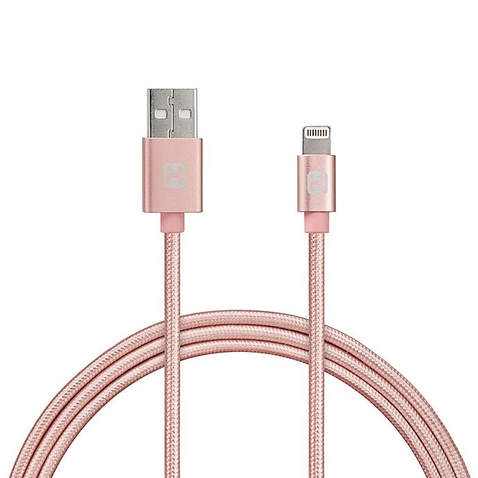 slide 1 of 2, iHome Lightning Charging Cable - Rose Gold, 6 ft