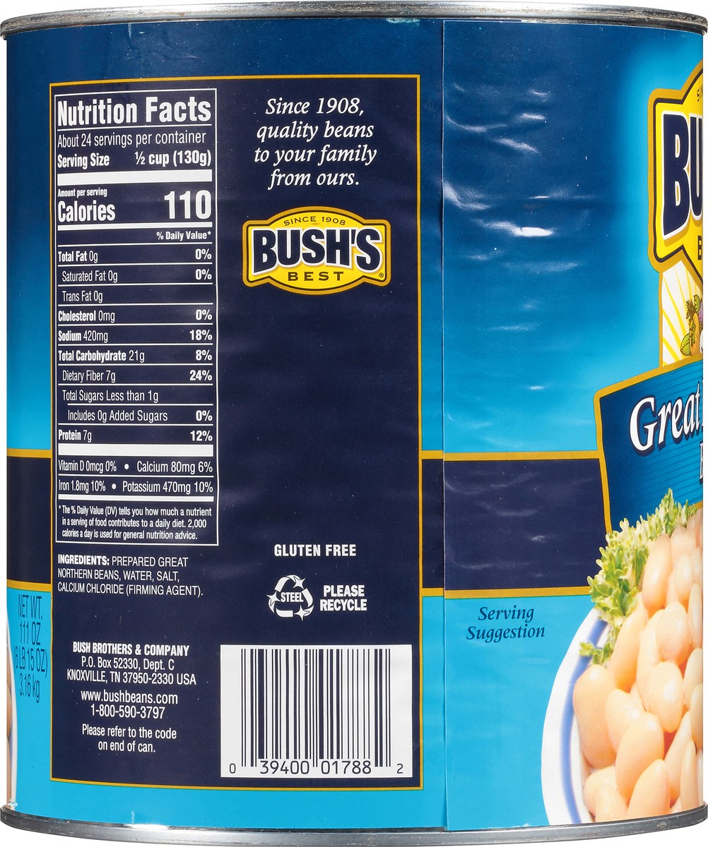 slide 4 of 8, Bush's Best Bush's Great Northern Beans 111 oz, 111 oz