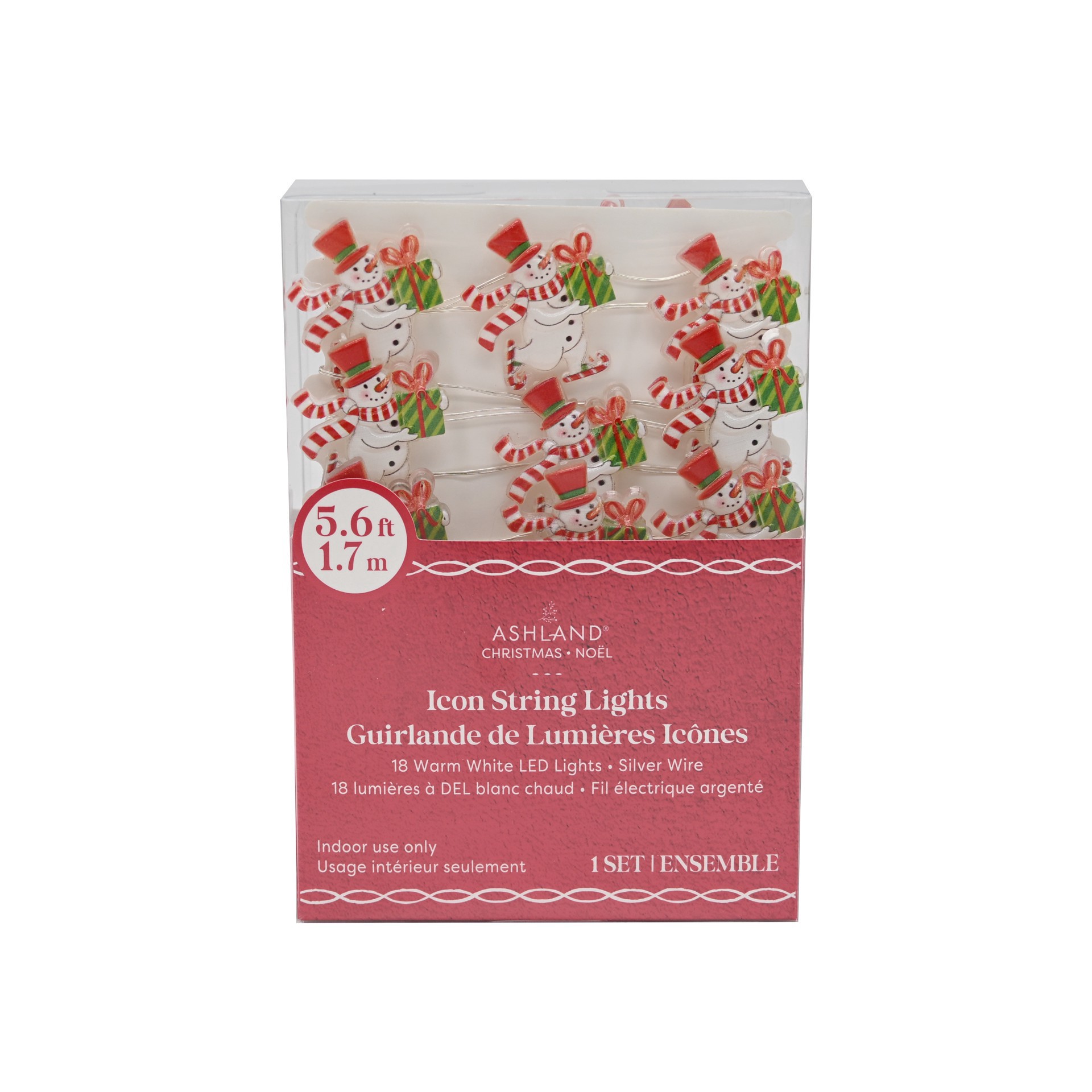 slide 2 of 4, 18ct. Warm White Led Skating Snowman String Lights On Silver Wire By Ashland, 18 ct