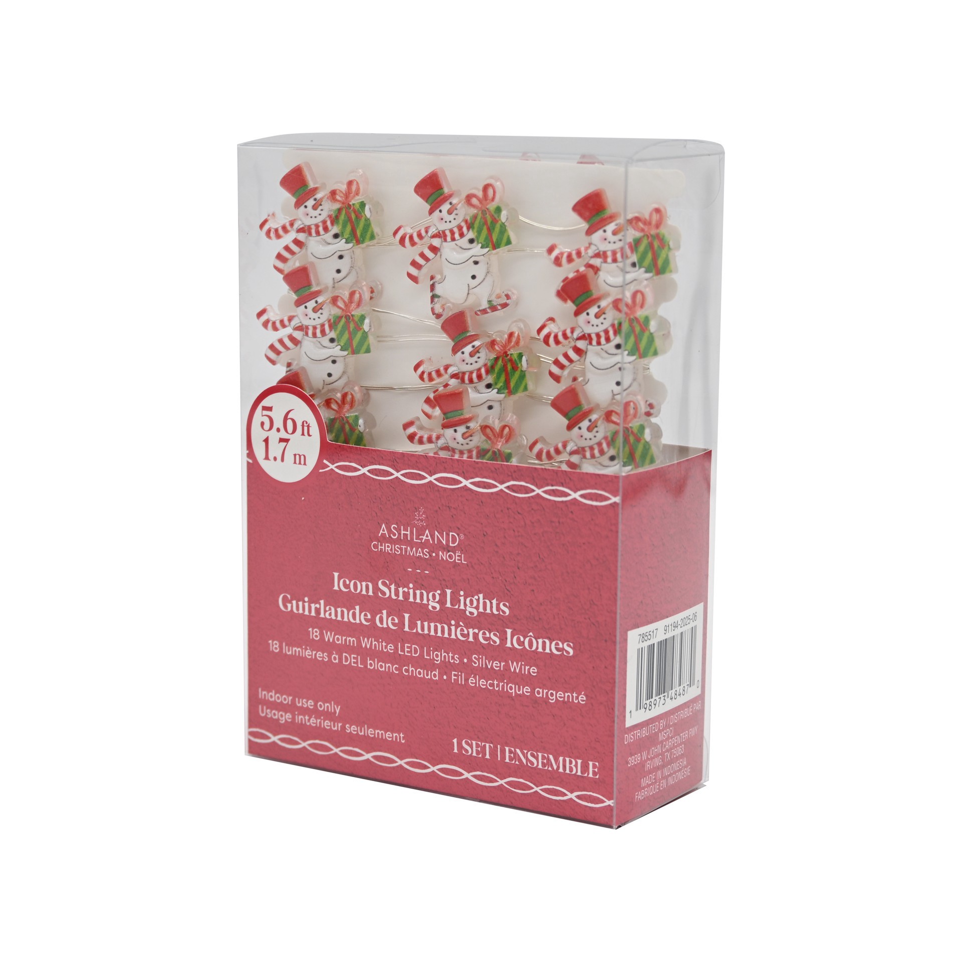 slide 4 of 4, 18ct. Warm White Led Skating Snowman String Lights On Silver Wire By Ashland, 18 ct