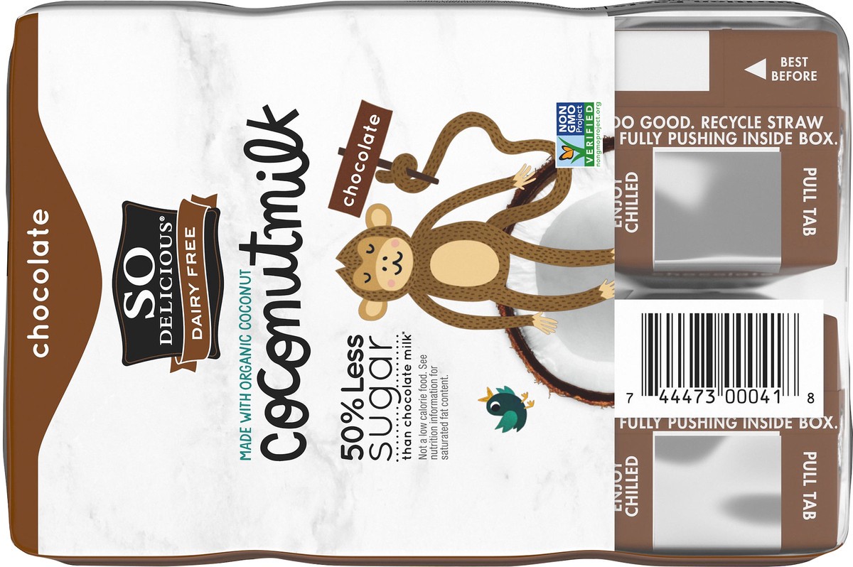 slide 4 of 8, So Delicious Organic Coconut Milk Choc 6 Pack, 48 fl oz