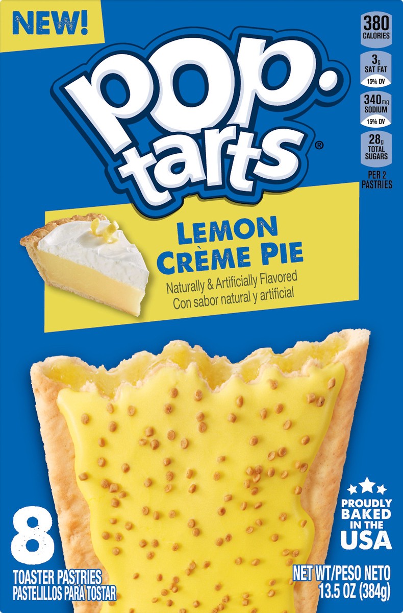 slide 4 of 7, Pop-Tarts Toaster Pastries, Lemon Creme Pie, 13.5 oz, 8 Count, 13.5 oz