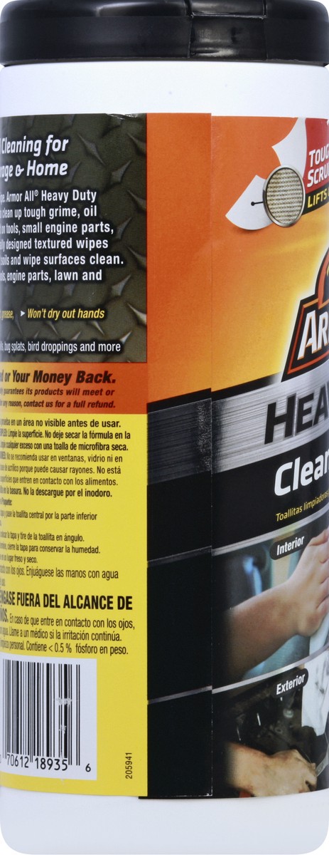 slide 7 of 7, Armor All Heavy Duty Cleaning Wipes, 25 Count, 1 ct