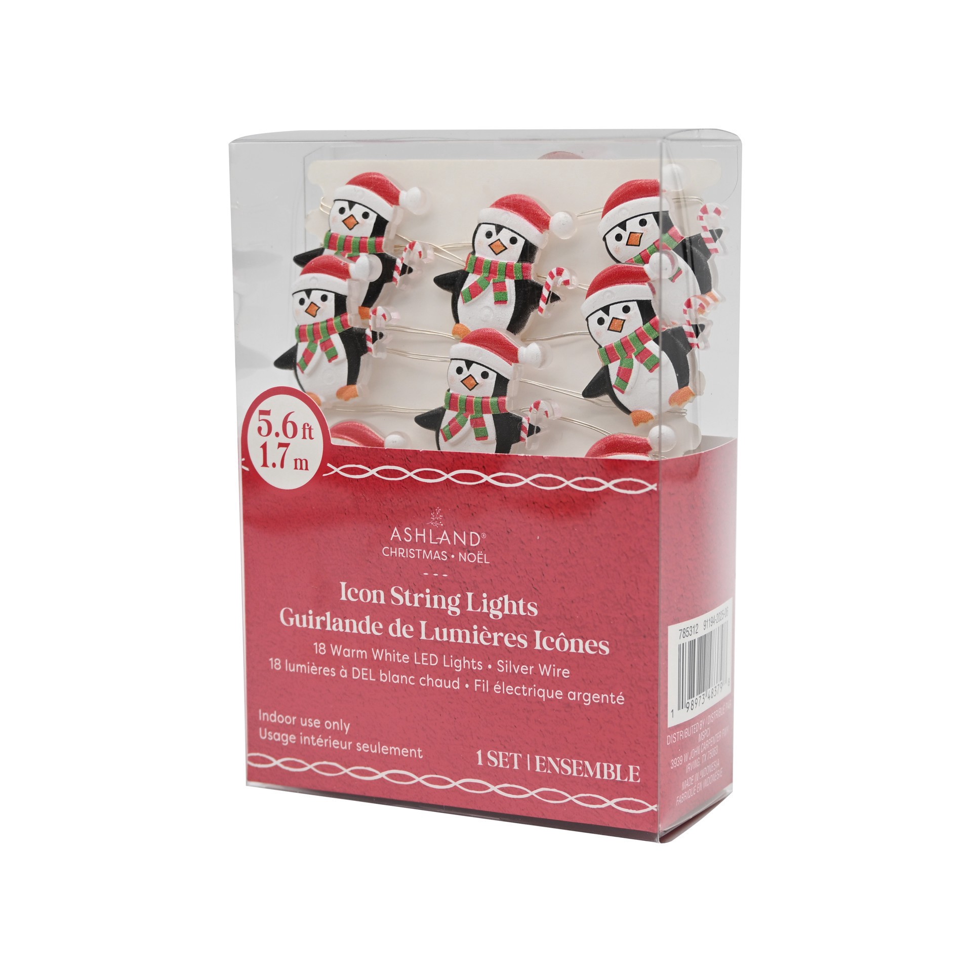 slide 4 of 4, 18ct. Warm White Led Penguin String Lights On Silver Wire By Ashland, 18 ct