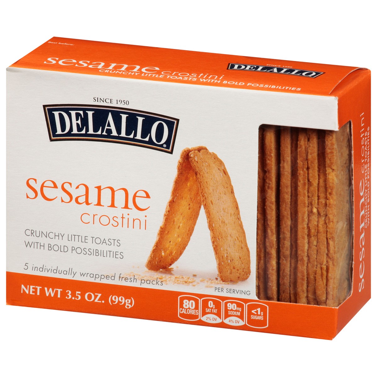 slide 13 of 13, DeLallo Sesame Crostini 3.5 oz, 3.5 oz