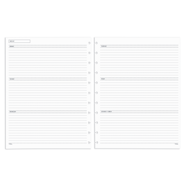 slide 1 of 2, TUL Discbound Undated Weekly/Monthly Refill Pages, Letter Size, 68 Sheets, 68 ct