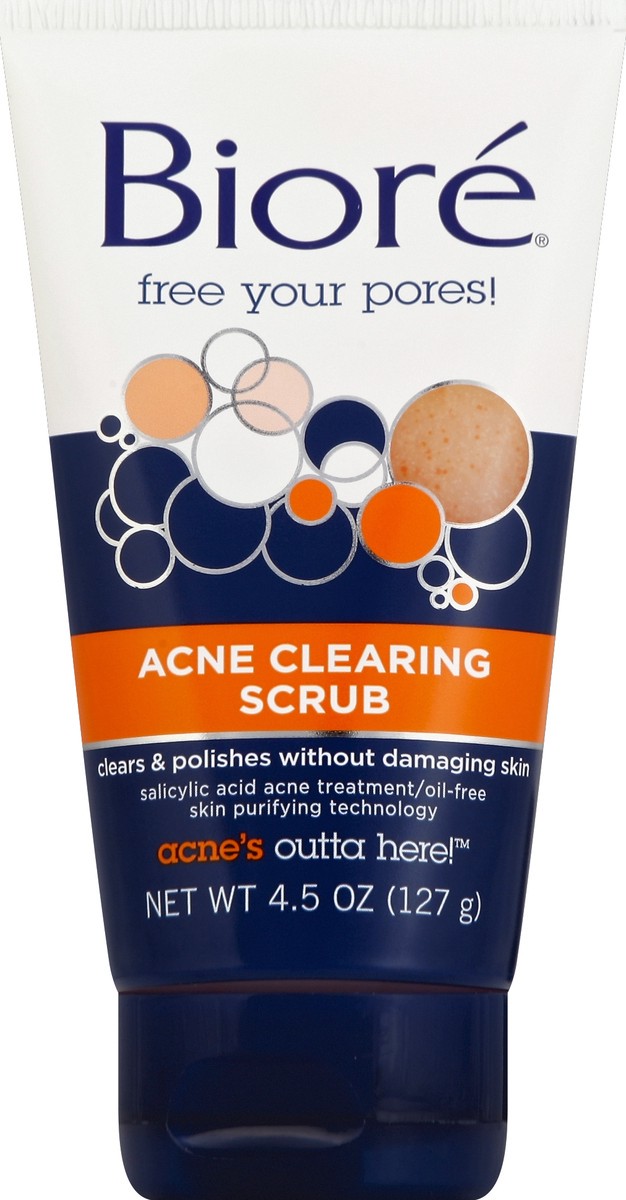 slide 2 of 3, Biore Acne Clearing Scrub 4.5 oz, 10 oz