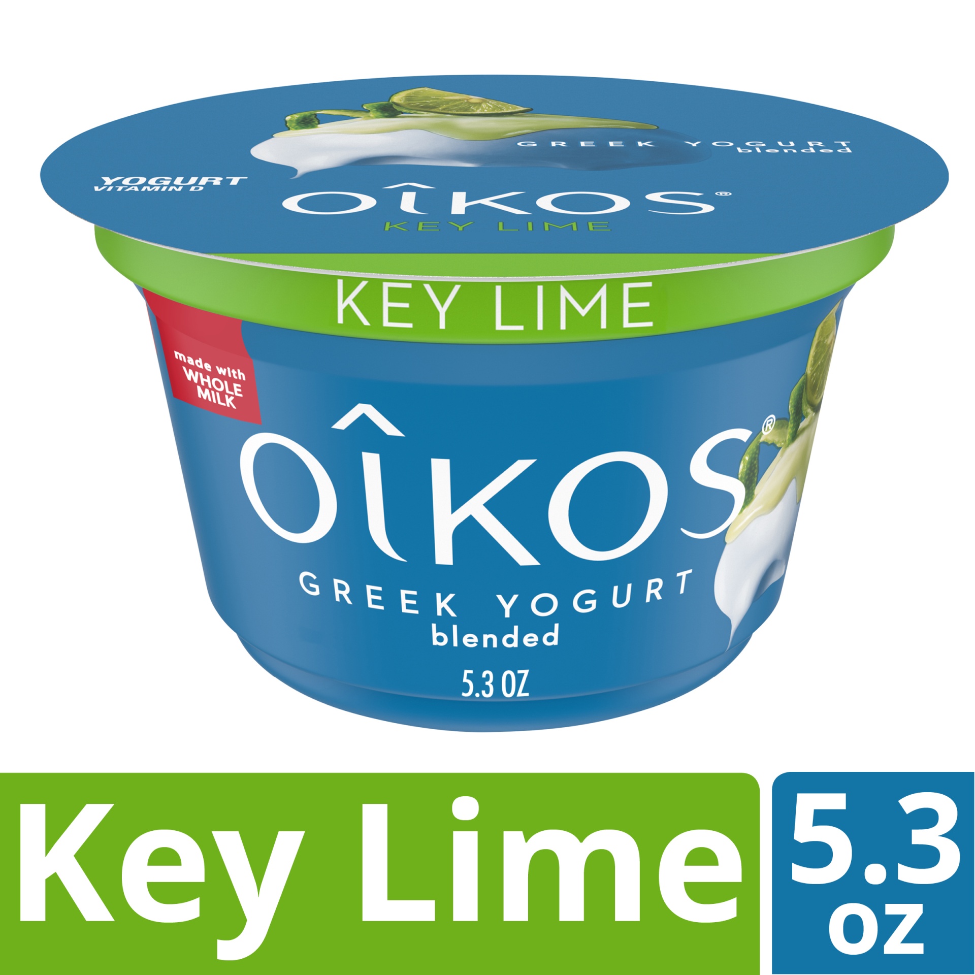 slide 1 of 5, Oikos Whole Milk Key Lime Greek Yogurt, 5.3 oz