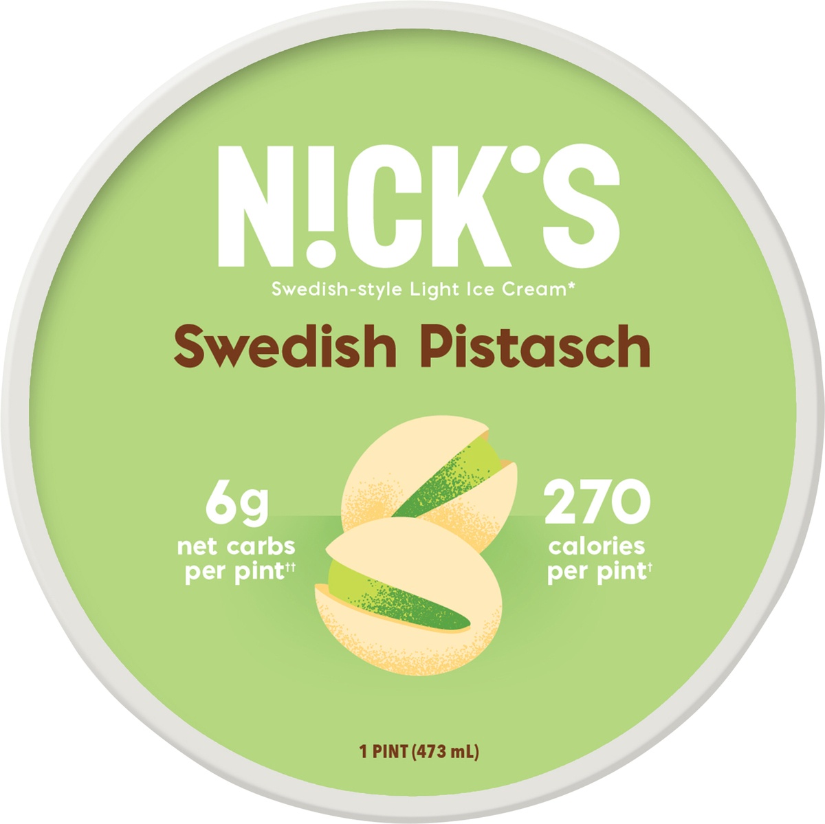 slide 4 of 9, Nick's Swedish Pistasch Swedish-style Light Ice Cream, 16 fl oz