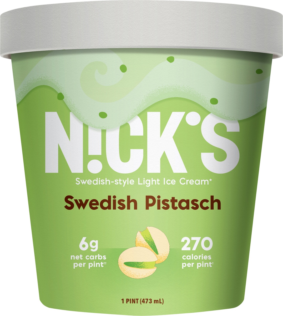 slide 7 of 9, Nick's Swedish Pistasch Swedish-style Light Ice Cream, 16 fl oz