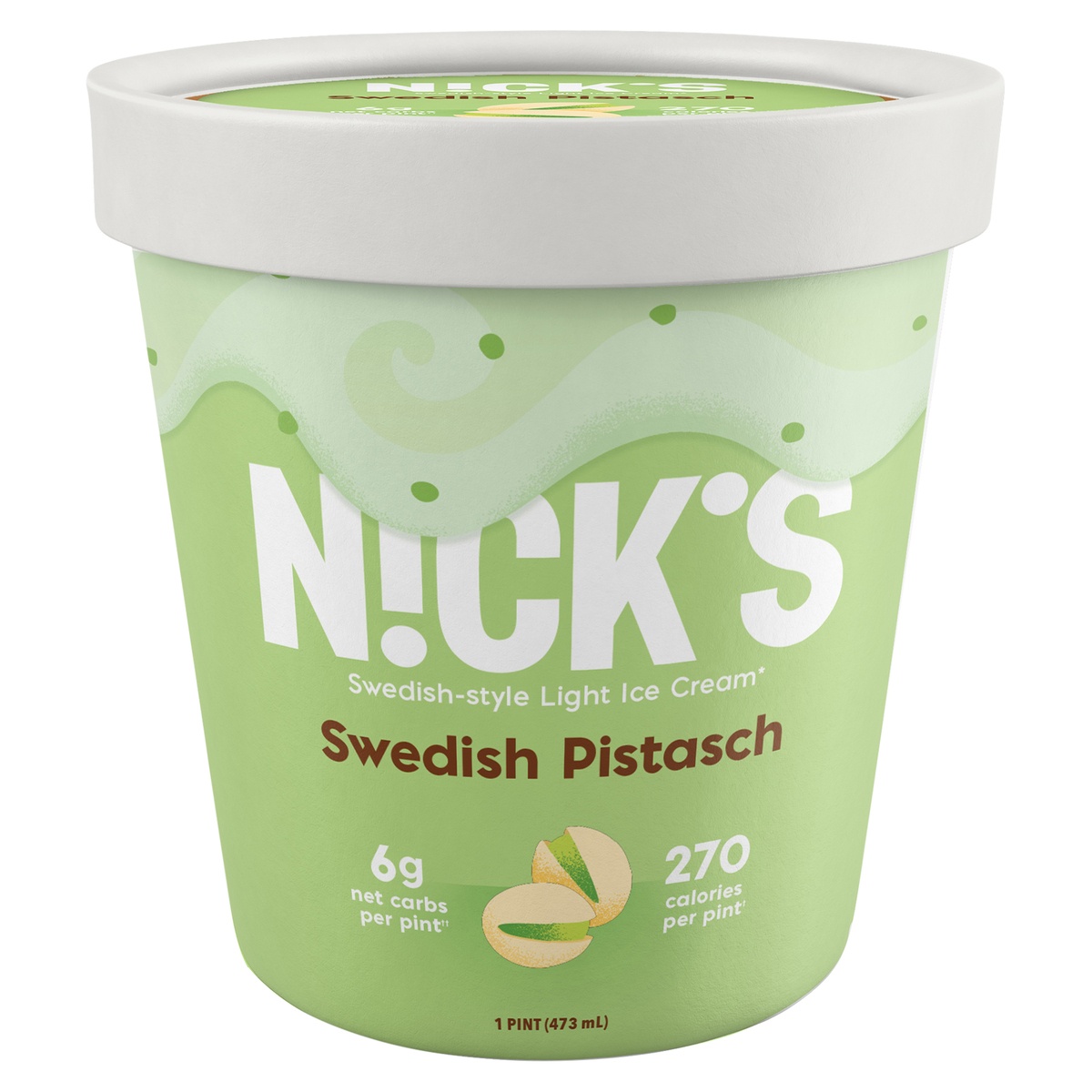 slide 9 of 9, Nick's Swedish Pistasch Swedish-style Light Ice Cream, 16 fl oz