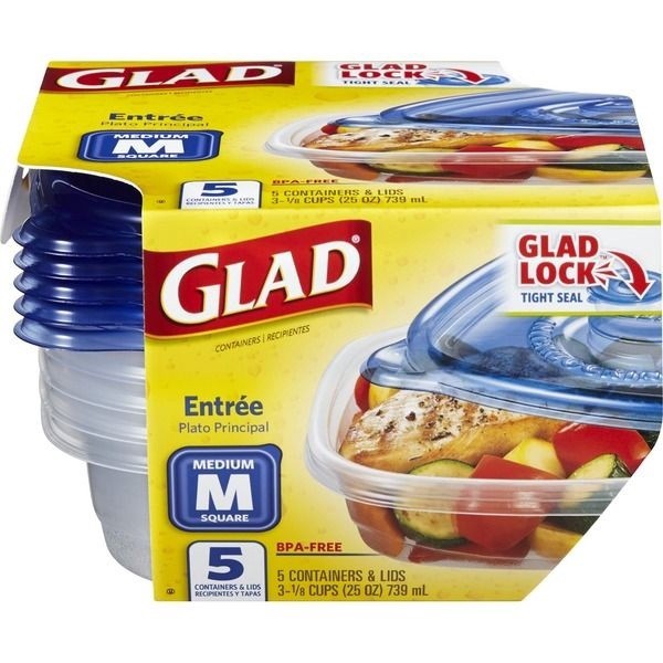 slide 1 of 3, Glad Entree Food Storage Containers, 5 ct; 25 oz