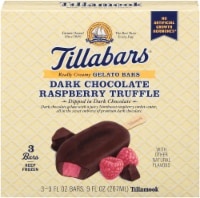 slide 1 of 1, Tillamook Tillabars Dark Chocolate Raspberry Truffle Gelato Bars, 3 ct; 3 fl oz