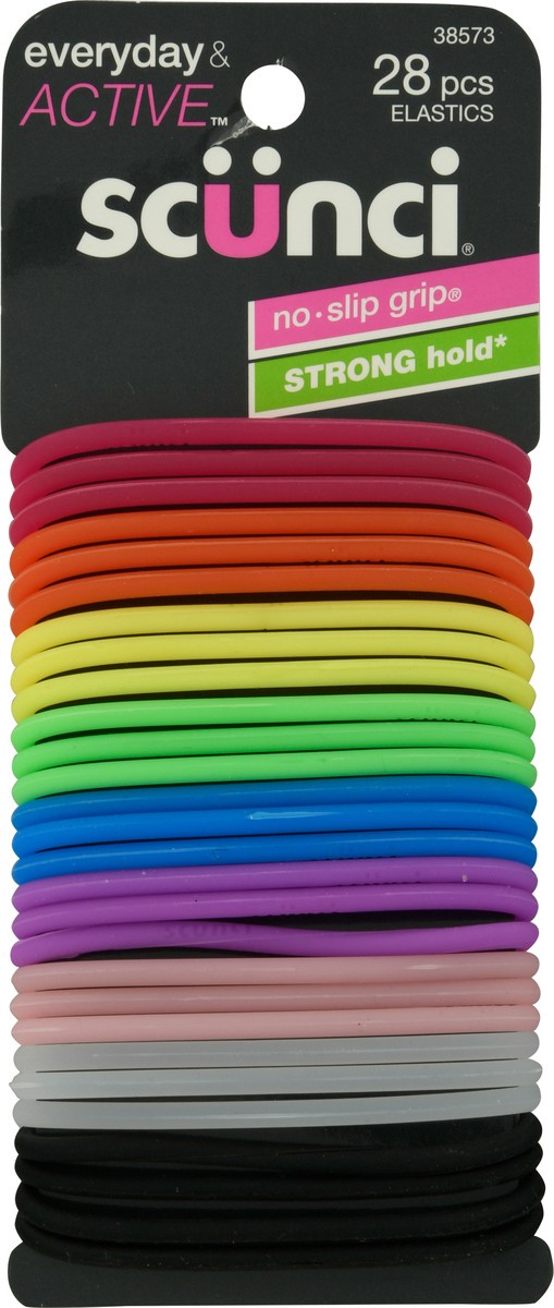 slide 3 of 9, scünci Everyday & Active No Slip Grip Strong Hold Elastics 28 ea, 28 ct