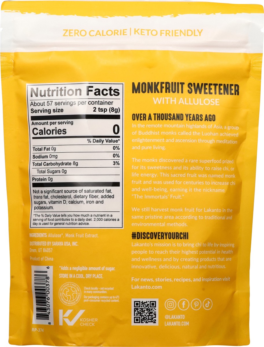 slide 8 of 13, Lakanto Monkfruit Allulose Sweetner Golden, 16 oz