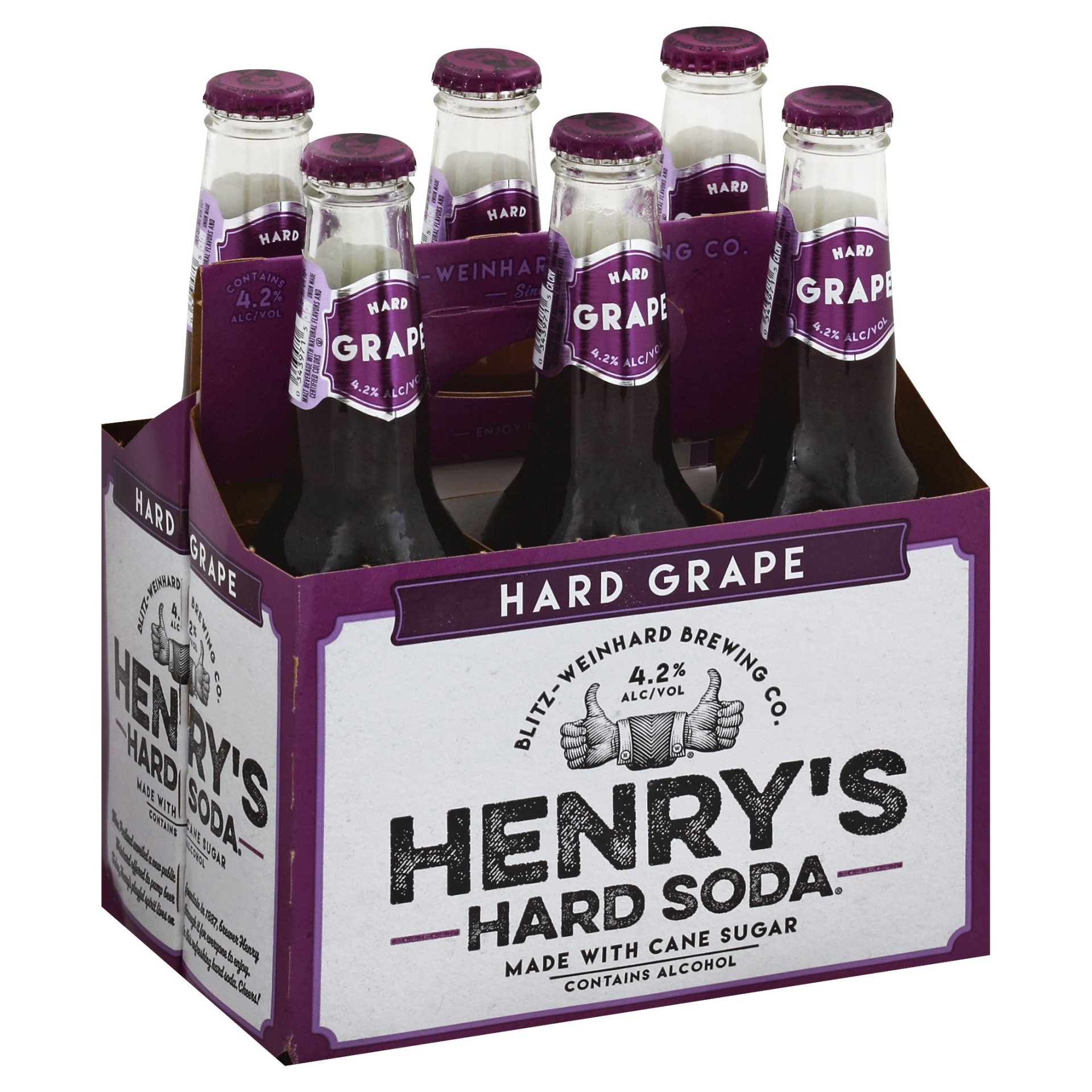 slide 1 of 1, Henry's Hard Grape, 6 ct; 12 fl oz