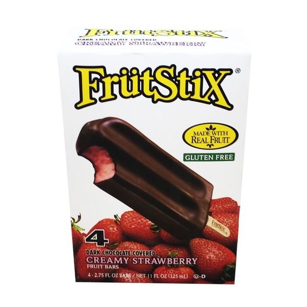 slide 1 of 1, FrutStix Fruit Bars, Dark Chocolate Covered, Creamy Strawberry, 4 ct