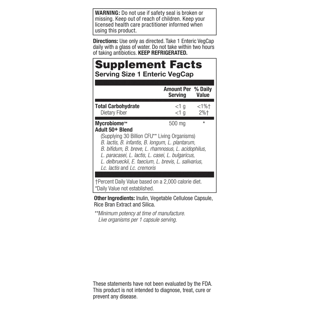 slide 3 of 9, Solaray Mycrobiome Probiotic Adult 50+ Formula, 1 ct