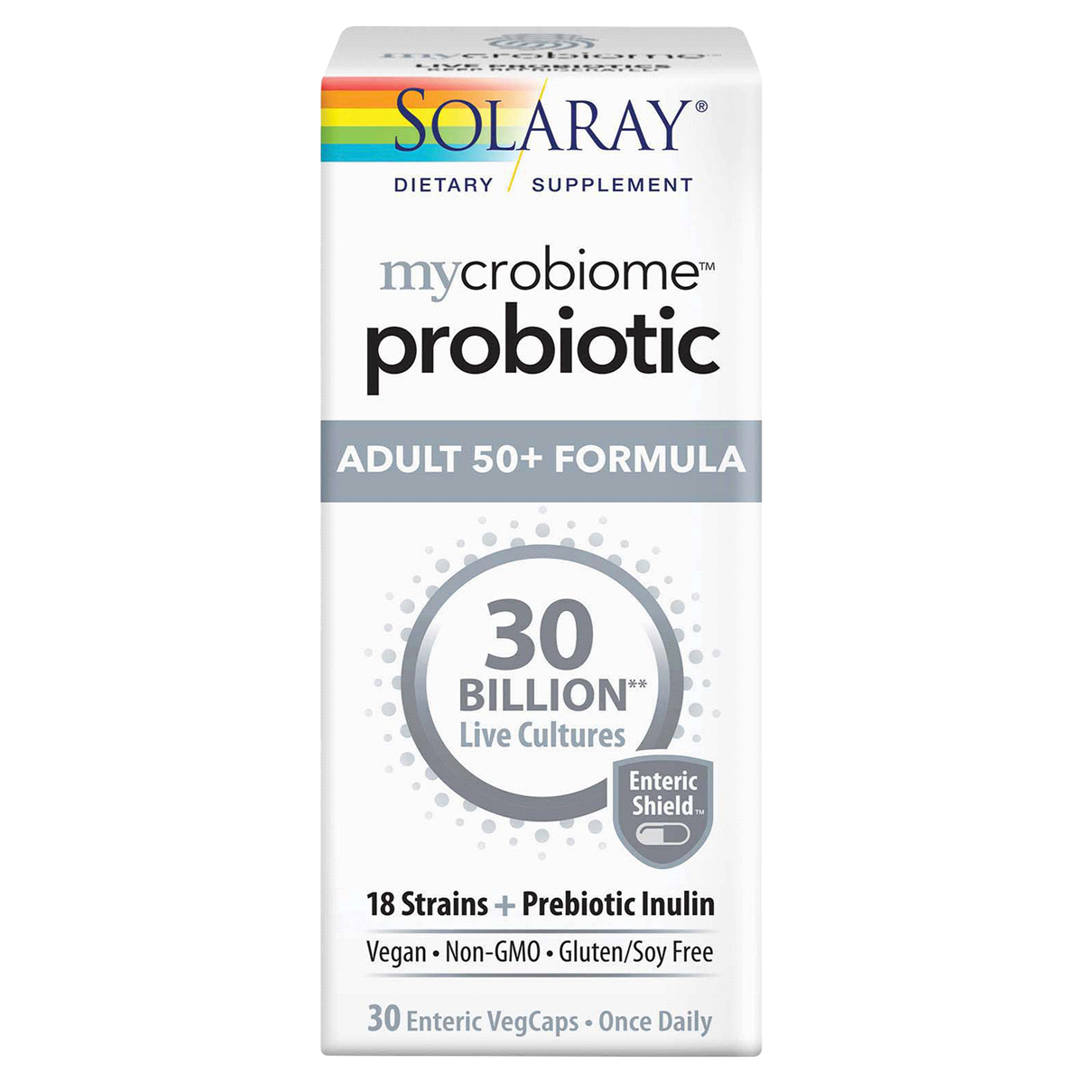 slide 1 of 9, Solaray Mycrobiome Probiotic Adult 50+ Formula, 1 ct