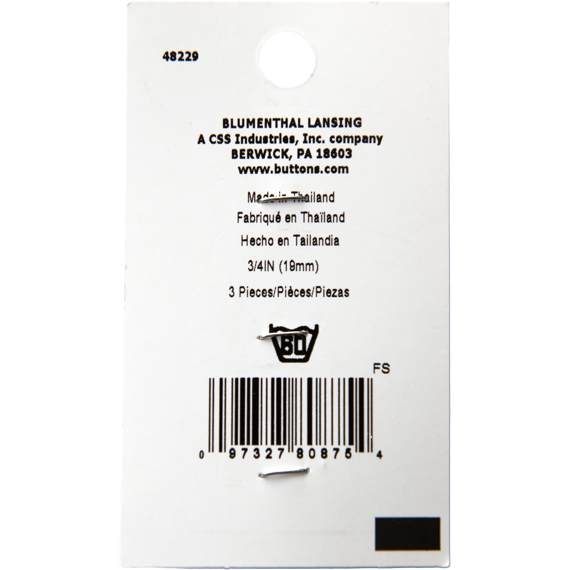 slide 2 of 3, Blumenthal Lansing Lamode 3/4" White Marbled Shank Buttons, 3ct., 3 ct