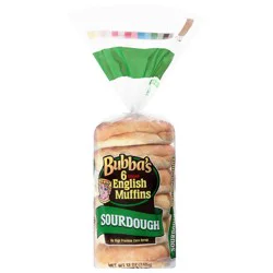 Bubba's Sourdough English Muffins, Fork Split, Sliced, 6 Count - 12 oz