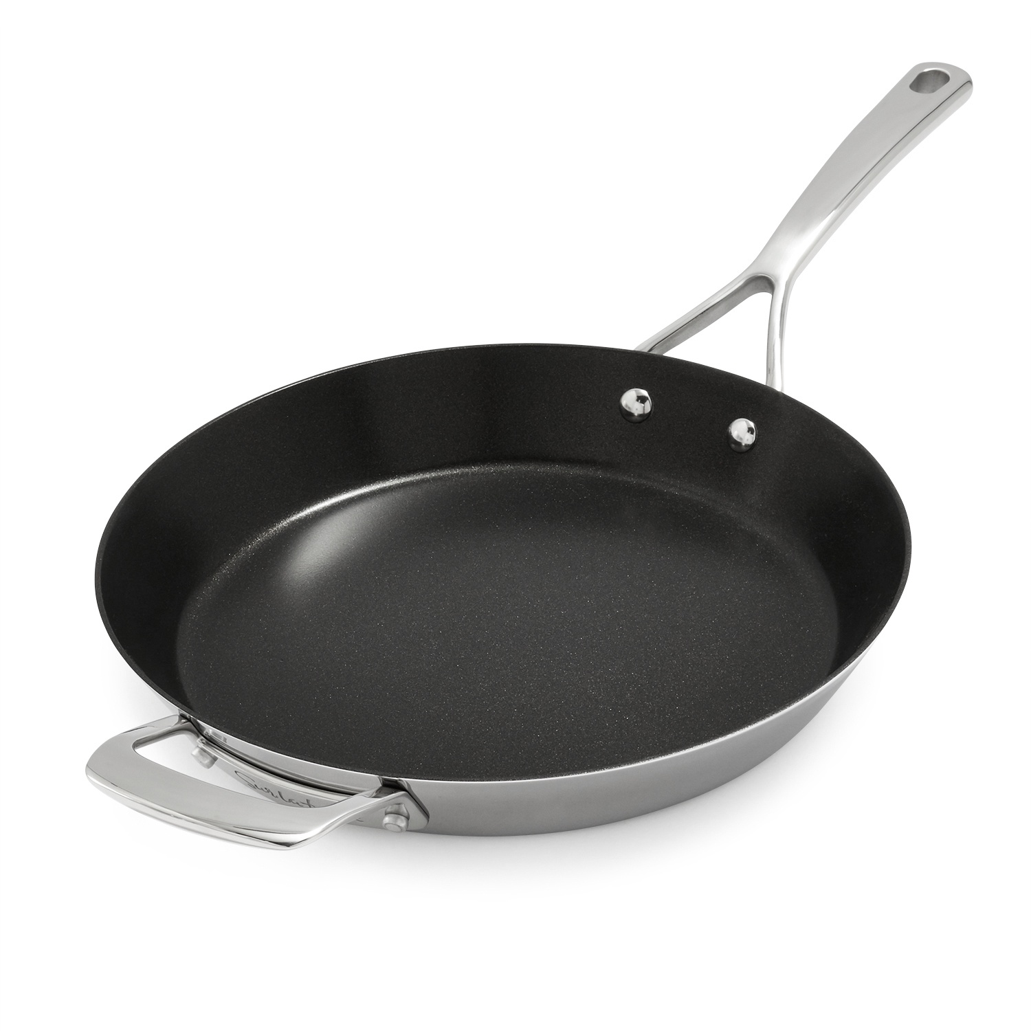 slide 1 of 1, Sur La Table Tri-Ply Stainless Steel Nonstick Skillet, 12 in