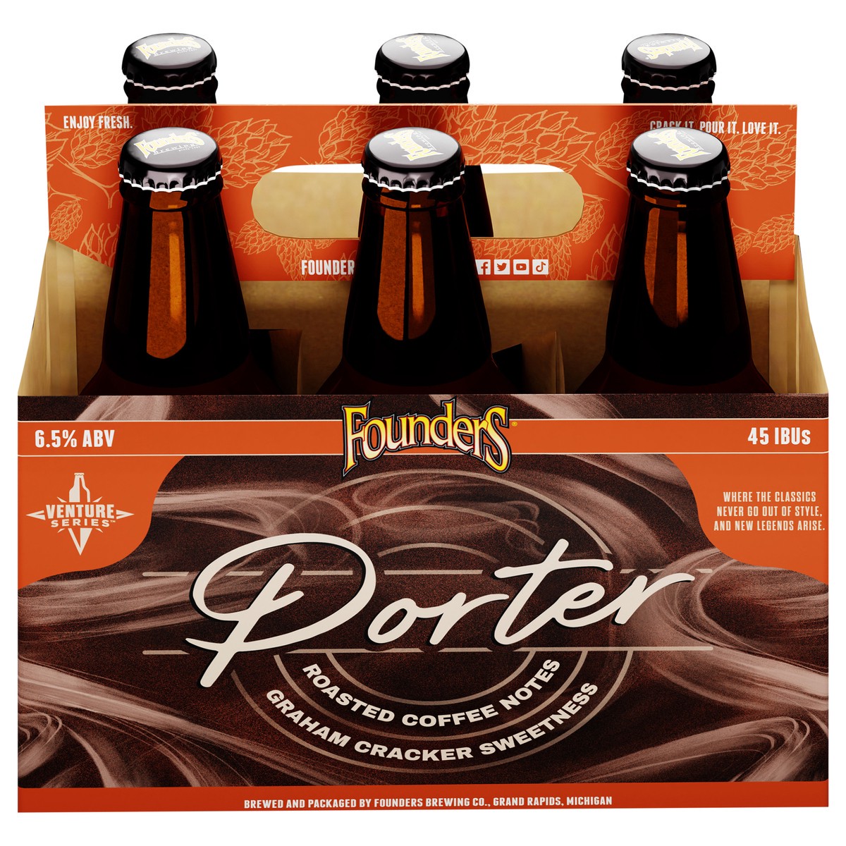 slide 1 of 9, Founders Brewing Co. Porter, Robust Porter Beer, 6 ct; 12 oz