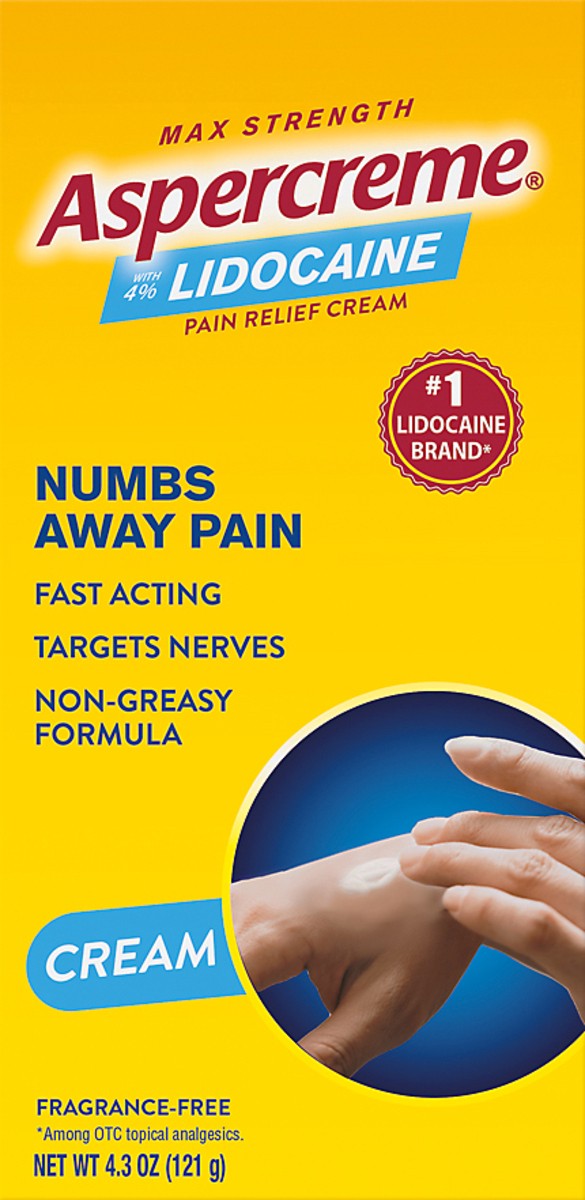slide 3 of 5, Aspercreme Lidocaine Pain Relieving Creme, 4.3 oz