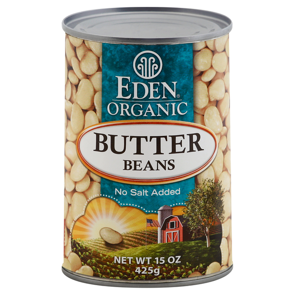 slide 1 of 2, Eden Foods Organic Butter Beans No Salt Added, 15 oz