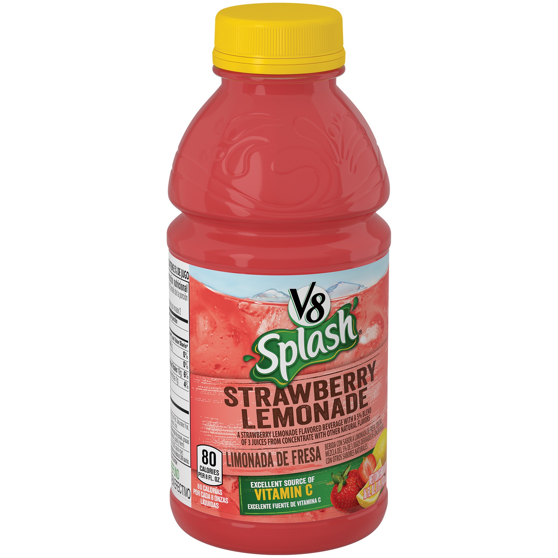 slide 1 of 4, V8 Splash Strawberry Lemonade, 16 fl oz